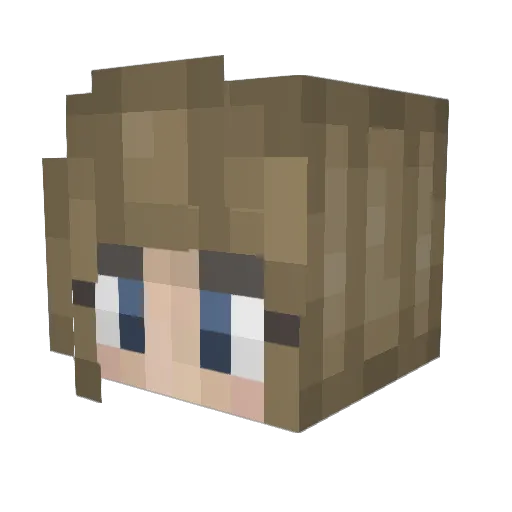 Egirl2000 Minecraft avatar head, 3D render