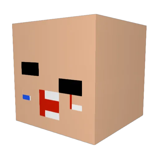 Egodeth Minecraft avatar head, 3D render