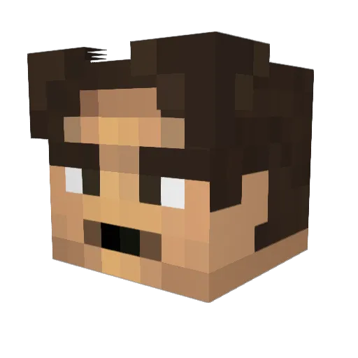 Egzii Minecraft avatar head, 3D render