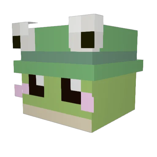 Egzno Minecraft avatar head, 3D render