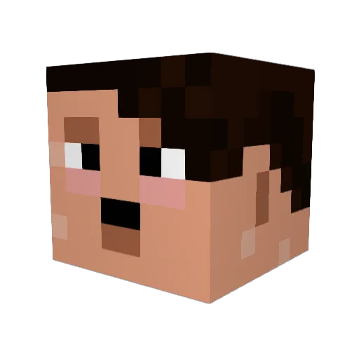 EhFKU Minecraft avatar head, 3D render