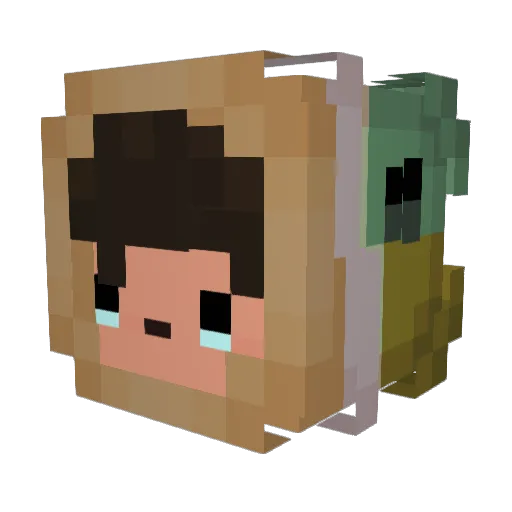 Ehhnzo Minecraft avatar head, 3D render