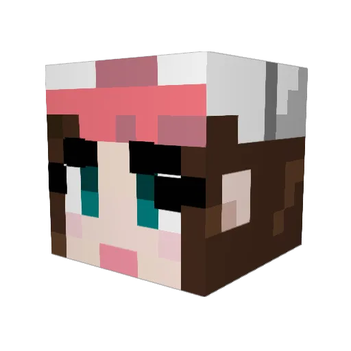Ehlonna Minecraft avatar head, 3D render