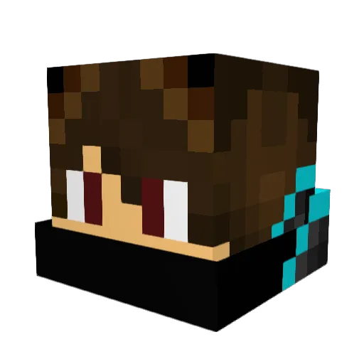 Ehpdog Minecraft avatar head, 3D render