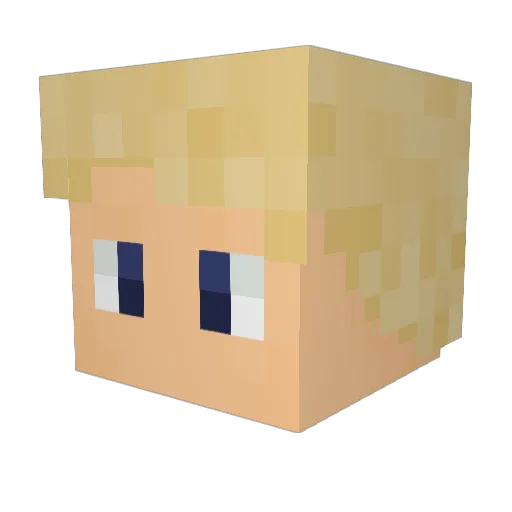 Ehpex Minecraft avatar head, 3D render