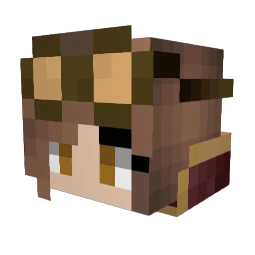 EiYuusha Minecraft avatar head, 3D render