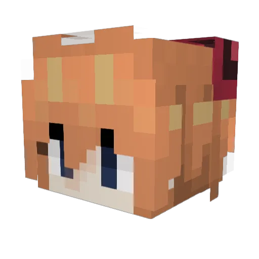 Eiba1 Minecraft avatar head, 3D render