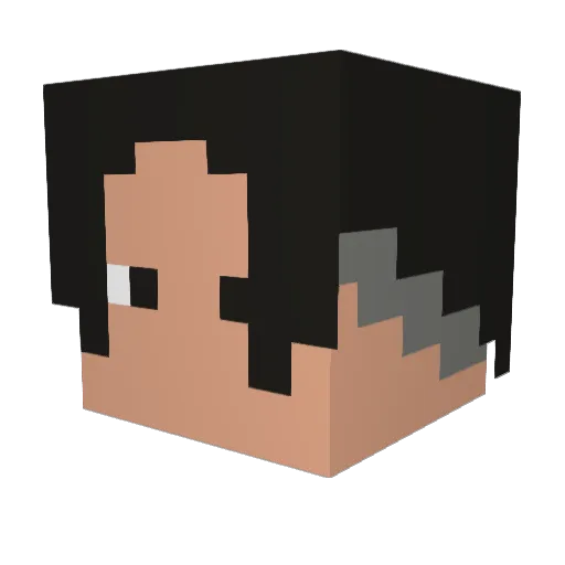 EibarMan Minecraft avatar head, 3D render