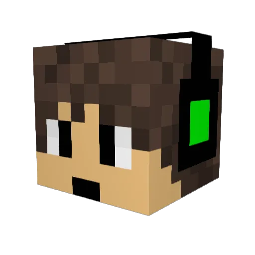 EiconLE Minecraft avatar head, 3D render