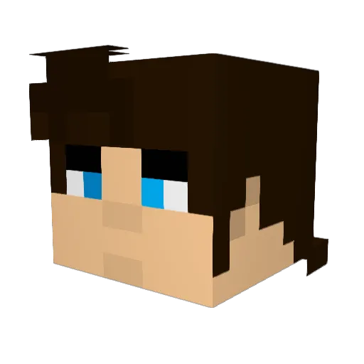 Eidle Minecraft avatar head, 3D render