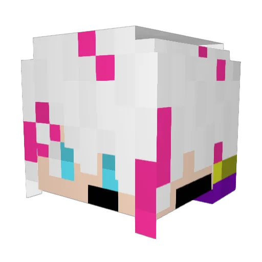 Eiduna Minecraft avatar head, 3D render