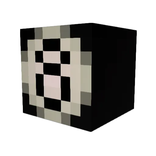 Eight_Ball_ Minecraft avatar head, 3D render