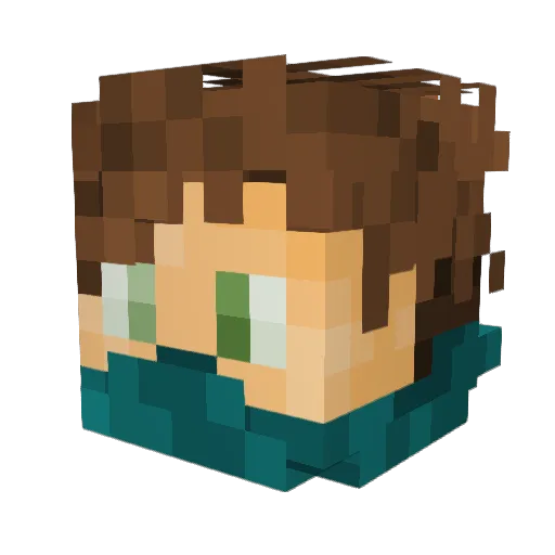 Eight_Too Minecraft avatar head, 3D render