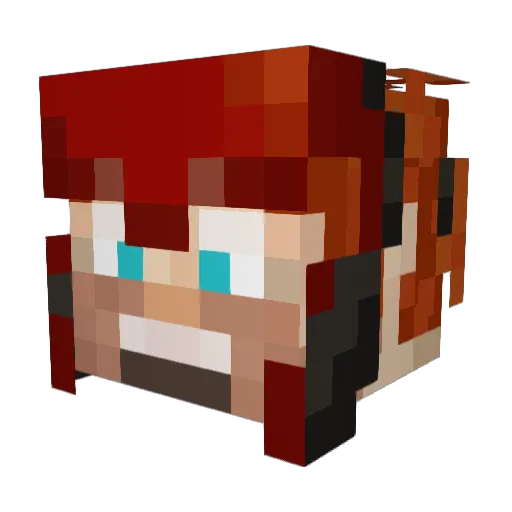 Eiho Minecraft avatar head, 3D render