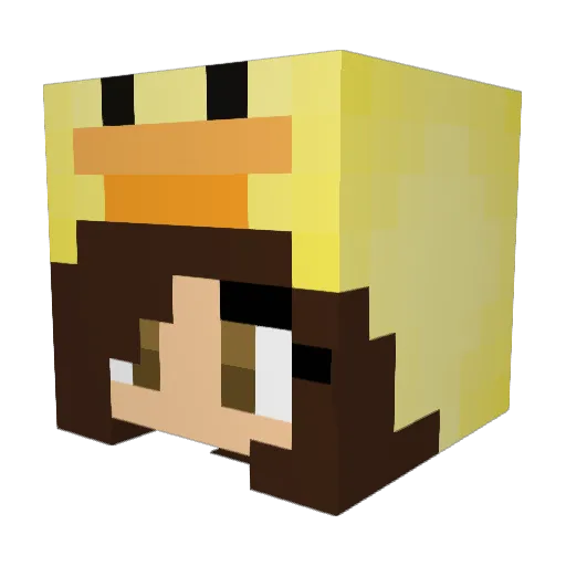 EilyQueenie Minecraft avatar head, 3D render