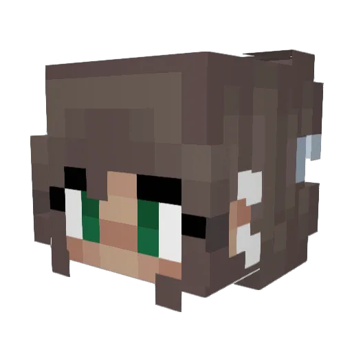 Einhornfee Minecraft avatar head, 3D render