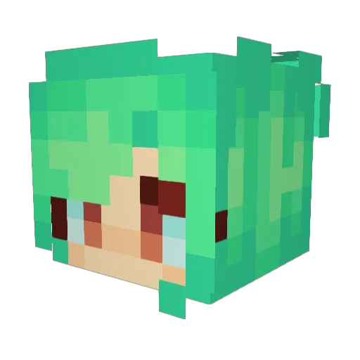 Einilda Minecraft avatar head, 3D render