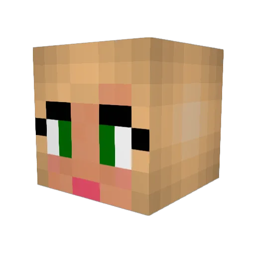 Eiona Minecraft avatar head, 3D render