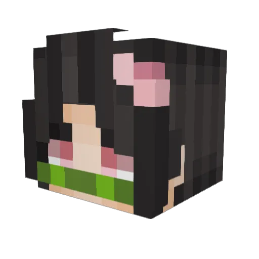 Eiromajin Minecraft avatar head, 3D render