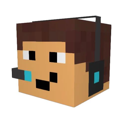 Eisbuby Minecraft avatar head, 3D render