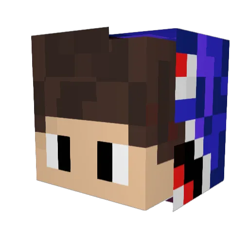 Eiszvyr Minecraft avatar head, 3D render
