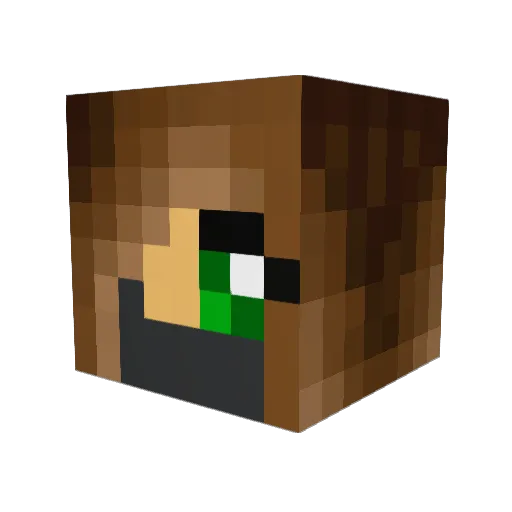 Eitery Minecraft avatar head, 3D render