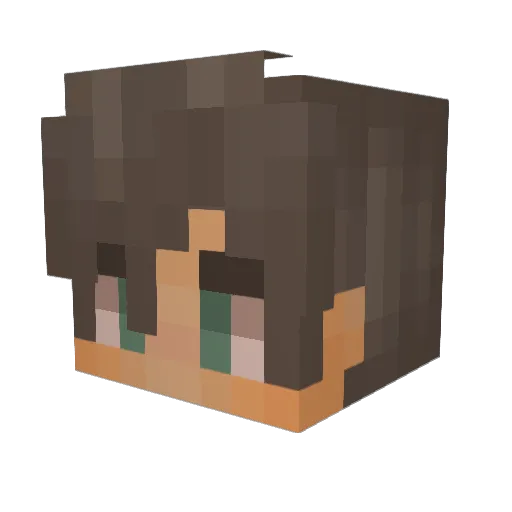 Either_ Minecraft avatar head, 3D render