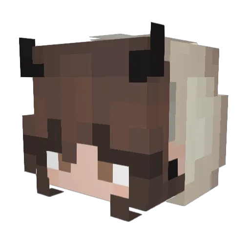 Eizja Minecraft avatar head, 3D render