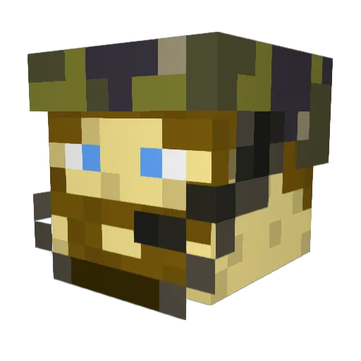 Ejfel Minecraft avatar head, 3D render