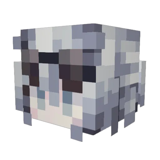 EkWhite Minecraft avatar head, 3D render