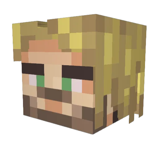 Ekalia_ Minecraft avatar head, 3D render