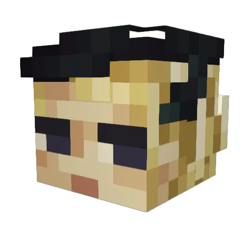 EkeJr Minecraft avatar head, 3D render