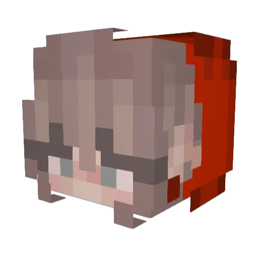 Ekinnami Minecraft avatar head, 3D render
