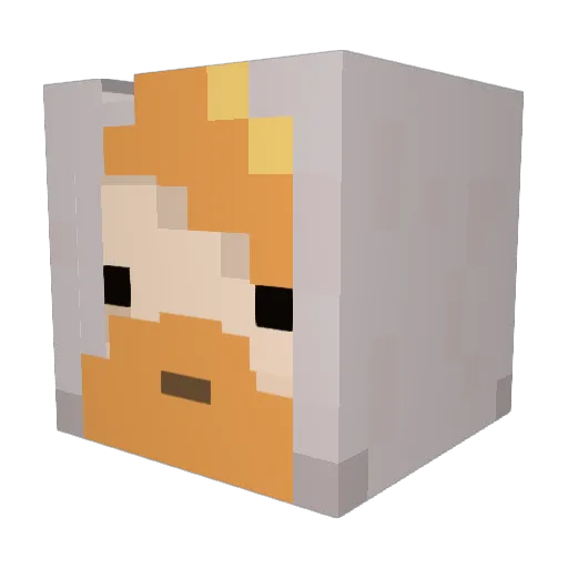 Ekinoxs Minecraft avatar head, 3D render