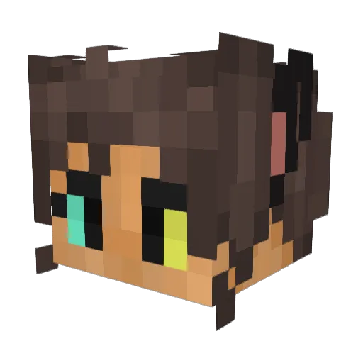 Ekkinoxe Minecraft avatar head, 3D render