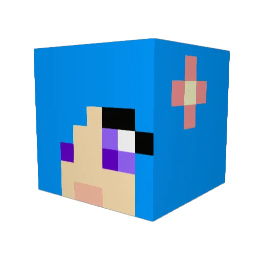 Eklem Minecraft avatar head, 3D render
