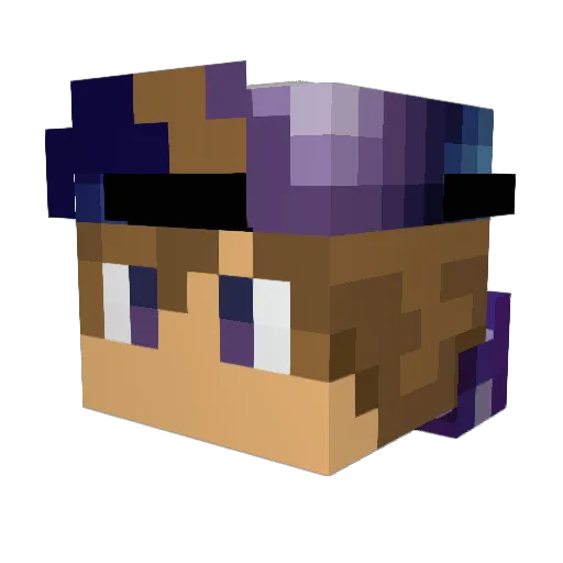 Ekliss Minecraft avatar head, 3D render