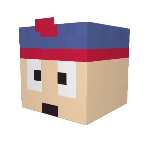 EkolW Minecraft avatar head, 3D render