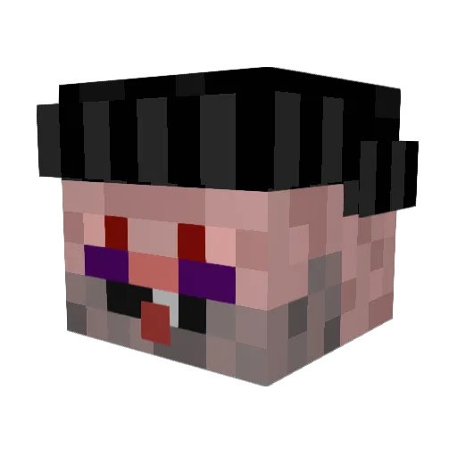 Eksak Minecraft avatar head, 3D render