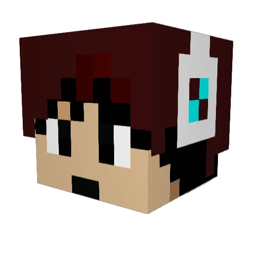 Ekshine Minecraft avatar head, 3D render