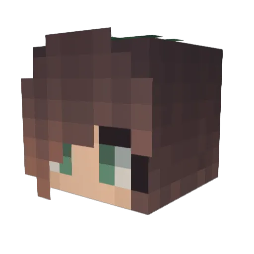 Ektopset Minecraft avatar head, 3D render