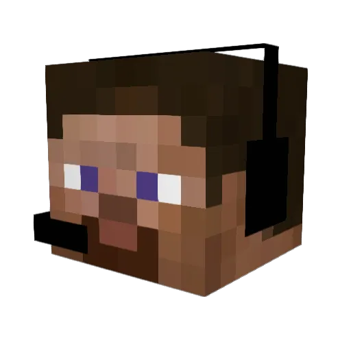Ekutah Minecraft avatar head, 3D render