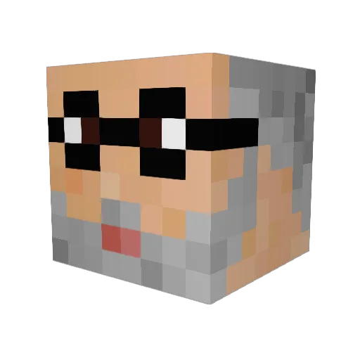 ElAbrigo Minecraft avatar head, 3D render