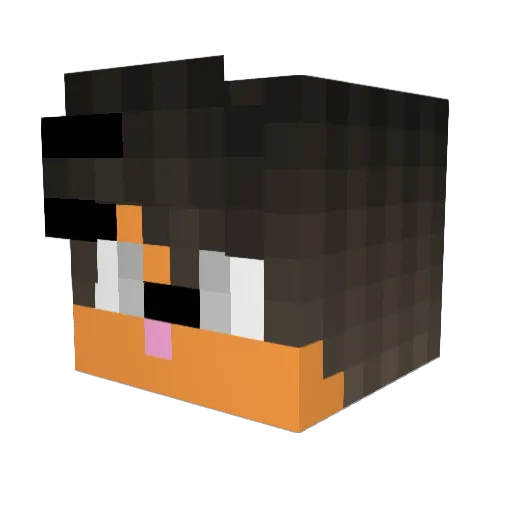 ElAguAlo Minecraft avatar head, 3D render