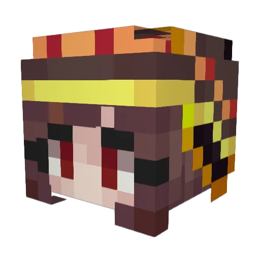 ElAono Minecraft avatar head, 3D render