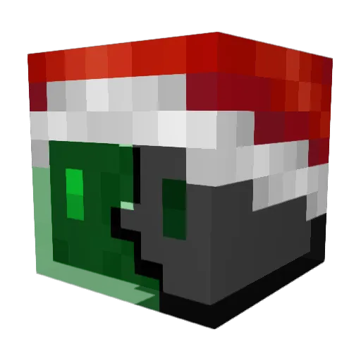 ElBaguetto Minecraft avatar head, 3D render
