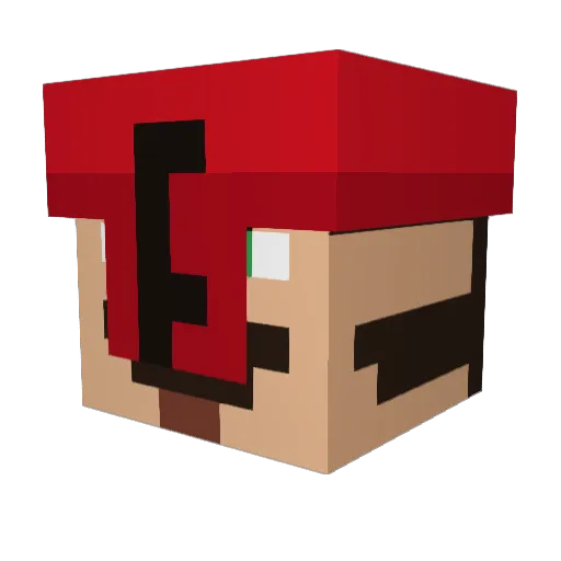 ElBernaFlow Minecraft avatar head, 3D render