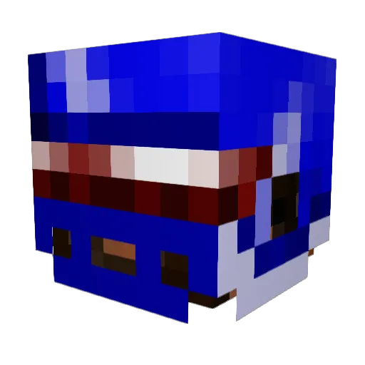 ElBever Minecraft avatar head, 3D render
