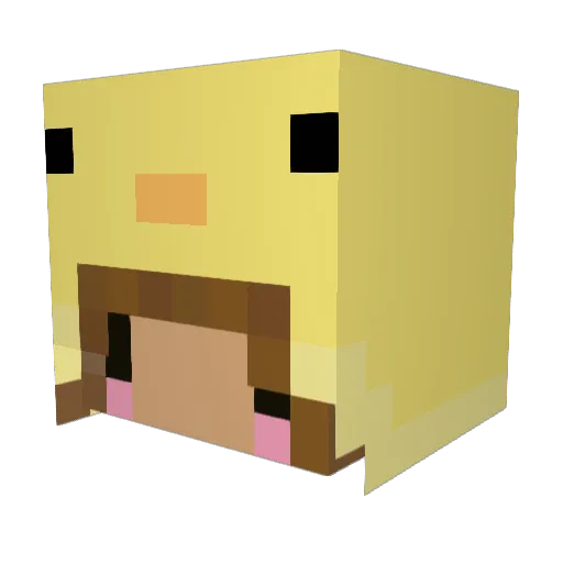 ElBlendo Minecraft avatar head, 3D render