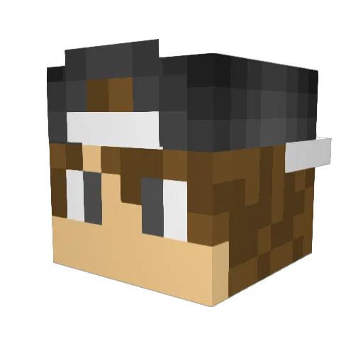 ElBoog Minecraft avatar head, 3D render